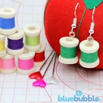 Bluebubble Sweet Bobbin Cotton Reel Earrings Cute Sewing Hobby Art Craft Fun. Fixed Price $11.44.