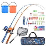 Codek Kids Fishing Pole Set With Full Starter Kits 2 150CM, Blue+orange. Fixed Price $67.44.