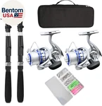Fishing Pole Combo SET,2.1M/6.89FT 2PCS Collapsible Rods Spinning Reels Lur. Fixed Price $65.22.