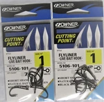 Five (5) Packs Of Owner Flyliner Fish Hooks Sizes 1 Or 2/0. Fixed Price $25.00.
