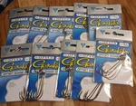 Gamakatsu 07113 Size 3/0 Offset Shank Worm Fishing Hooks Qty 5 X 10 Packs. Fixed Price $45.00.
