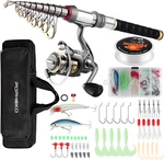 Mouhike Fishing Rod Reel Combo Full Kit Telescopic Pole Set Spinning. Fixed Price $58.99.