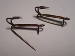 10 Mustad #7 Double Limerick Outside Hooks With Safety Pin Ringed Bronzed 79041. Fixed Price $11.99.