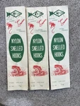 Vintage Carlisle Nylon Snelled Hooks ( 1 Missing- 3 Packs ). Fixed Price $17.77.