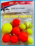 10 Eagle Claw Foam Assortment Round Floats Bobbers Snap On #RFFASST1. Fixed Price $9.99.