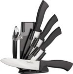 Benchmark 5PC Ceramic Black Kitchen Knife & Peeler Set W/ Storage Block 061. Fixed Price $42.58.