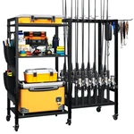 16-ROD Fishing Holder For Garage, Pole Rack Cart Fit All .... Fixed Price $90.65.