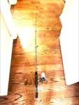 Zebco Slingshot Spinning Rod Blue, 5.6 Ft, 10 Lb Line Weight. Fixed Price $30.00.