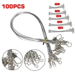 100PCS Trace Wire Stainless Steel Fishing Line With Snap & Swivel. Fixed Price $13.05.