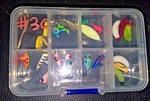 #3C 20 Ice Fishing Jigs Assorted Free Box & Bobbers Some Glow!!. Fixed Price $7.20.