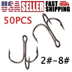 50PCS Treble Hooks Triple Fishing Sharp For Freshwater Saltwater 2-6#. Fixed Price $8.39.