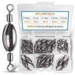 34PCS Brass Fishing Sinkers Bullet Weights Swivel Tackle Kit. Fixed Price $15.84.