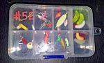 #5E 20 Ice Fishing Jigs Assorted Free Box & Bobbers Some Glow!!. Fixed Price $7.20.