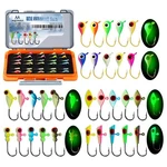 Ice Fishing Jigs Kit With Hard Box, 5 Styles Glow Heads For Crappie, Wall.... Fixed Price $27.43.