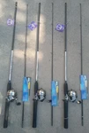 Lot 3 Shakespeare Synergy Steel 6-FOOT Rod & Reel Combo Medium. Fixed Price $59.99.
