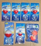 Lot Of 7 Fishing Bobbers & Rigs Rod-n-bobb's Pre-tied Comal Weighted Floats. Fixed Price $11.50.