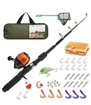 Kids Fishing Pole And Tackle Box - With Net, Travel Bag, Reel Beginner. Fixed Price $39.90.