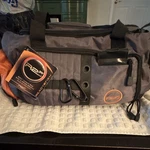 READY2FISH R2F-SSTB Tackle Bag Gray Black Orange Waterproof Pocket Compartments. Fixed Price $15.00.