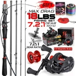 Sougayilang Cast Carbon Fiber Fishing Rod Reel Set Max Drag 8KG With Line Lure. Fixed Price $57.13.