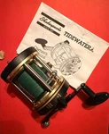 Shakespeare Tidewater Big Reel 330 Yds 20 Lb Test 3.8:1 Gold Black Used. Fixed Price $24.95.