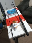New Spinning Fishing Rod Zebco Annihilator 7' Med 10-20LB And Reel HB6004. Fixed Price $45.00.