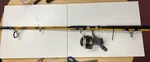 Zebco Premier Ft. Spinning Rod, Model O/SP-80.+ Fintech Silver SX5M. Fixed Price $45.00.