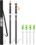 Heavy Duty Adjustable Aluminum Tent Poles With Non-slip Cone Bottom. Fixed Price $53.94.