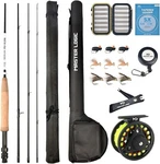 Fly Fishing Rod And Reel Combo Starter Kit, Graphite 3/4WT - 7' Pc, Black. Fixed Price $129.97.