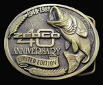 Zebco 40TH Anniversary Fishing Reels Vintage Belt Buckle. Fixed Price $24.50.