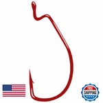 Gamakatsu Offset Shank Worm Ewg Red Hook Size 4/0 Pack 58314-25. Fixed Price $44.41.