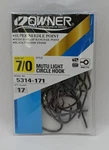 Owner 5314-171-7/0 Mutu Light Circle Hook Offset Hangnail Pt Blk Chr Sz 17CT. Fixed Price $28.75.
