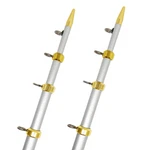 One Pair Taco Marine Aluminum Outrigger Pole, Model OT-0541VEL15-HD, Silver/gold. Fixed Price $568.00.