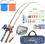Codek Kids Fishing Pole Set With Full Starter Kits 2 150CM, Blue+orange. Fixed Price $64.48.