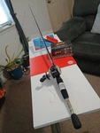 Baitcasting Fishing Rod Zebco 33 6'6" Mh 10-20LB And Reel Lew's American Hero. Fixed Price $64.00.