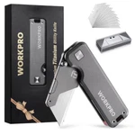 Workpro Titanium Folding Utility Knife Cnc Unibody Box Cutter Quick Change Blade. Fixed Price $35.99.