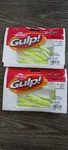 2 Packs Berkley Gulp Fishing Baits 3" Split Tail Minnow Chartreuse Shad Color. Fixed Price $22.00.