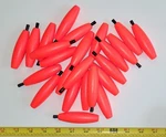 Fishing 3" Bright Red, 24 Floats, Styrofoam Cigar Shaped, Peg With Hole. Fixed Price $14.27.