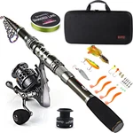 Fishing Rod Combos With Telescopic Pole Spinning Reels Carrier. Fixed Price $68.85.