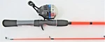 Zebco Hot Cast Splash 6'6" Orange Spin Combo #HCSTORC662M. Fixed Price $24.95.