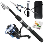 Tripquips Fishing Rod, Telescopic 6.9FT, BLUE-6.9FT Spinning Combo. Fixed Price $47.23.
