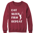 Sleep Repeat Sweatshirt Fishing Reel Bait Father Funny Novelty Gifts. Fixed Price $19.95.