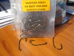 50 Mustad Bait Holder Fish Hooks 92641 Size 4/0 Bronze Finish Turn Down Eye. Fixed Price $17.24.