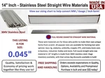 100 Pieces Stainless Steel Straight Lure Shaft Wire Form 0.045" X 14 Inch Long. Fixed Price $29.99.