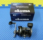 Okuma Magda Pro 30DLX Left Handed Trolling Reel With Line Counter. Fixed Price $51.95.