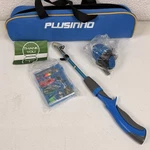 Plussino Telescopic Fishing Rod Reel Combo Lures, Tackle & Box Zipper Case. Fixed Price $17.49.