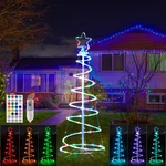 4FT-6FT Colorful Lighted Spiral Christmas Tree Lamp Decor With Remote. Fixed Price $57.80.