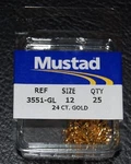 25 Pack Mustad 3551GL-012 Size Gold Small Treble Hooks Trout Powerbait. Fixed Price $9.49.