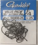 Gamakatsu Split Shot/drop #4 Value Pack Hooks Bass Fishing 50408-25. Fixed Price $12.99.