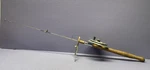 Vtg Ice Fishing Rod Sw-ish By Swiss-tech Delavan 7.75" Hoop Reel & Stand. Fixed Price $28.00.