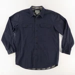 Ll Bean Fleece Lined Cotton Button Up Shirt Navy Men's Lt. Fixed Price $19.99.